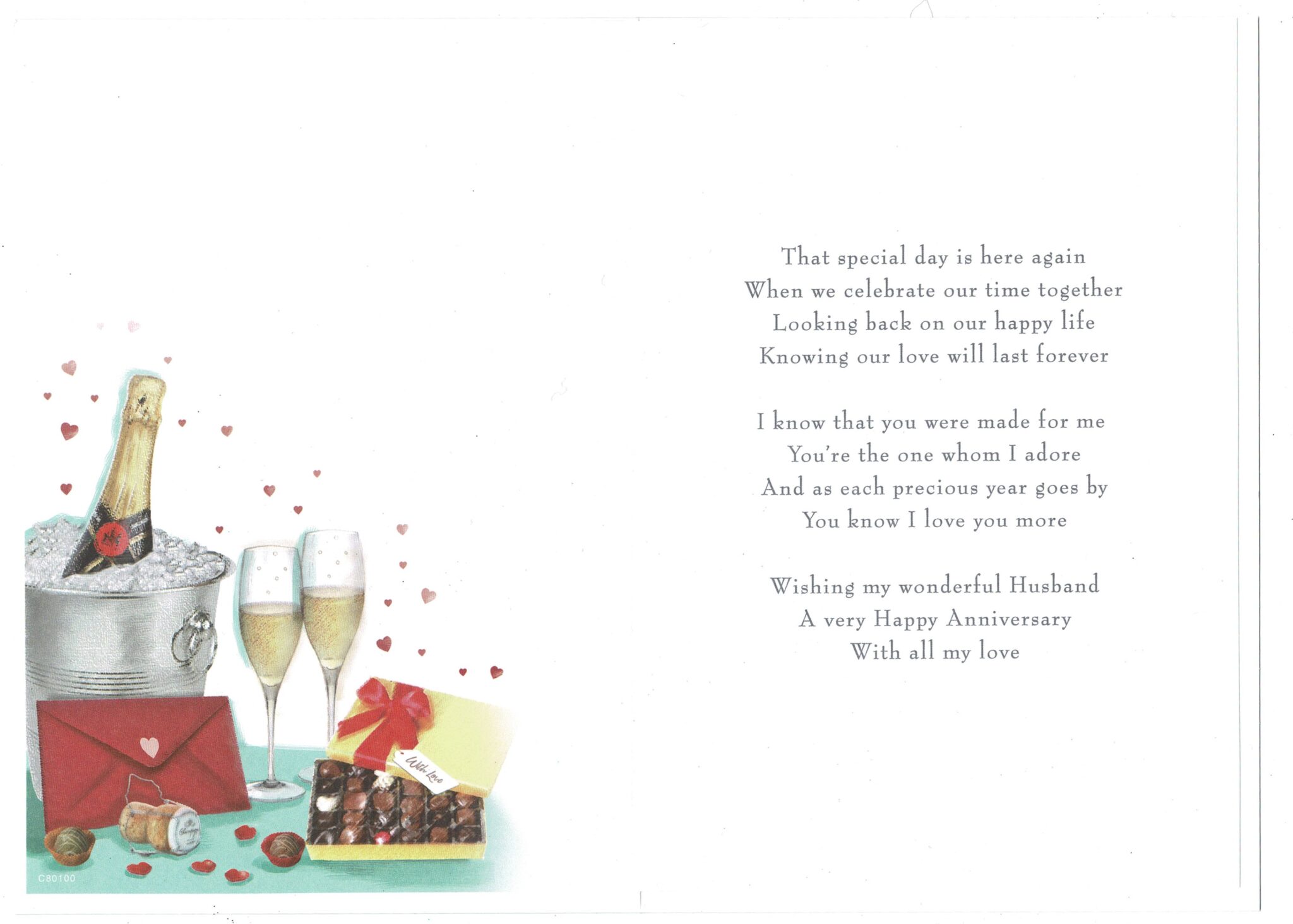 Husband Wedding Anniversary Card To My Gorgeous Husband On Our Anniversary With Love Ts