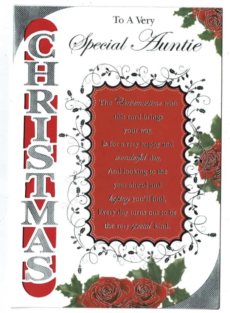 Auntie Christmas Card Choose From Two Lovely Festive Designs - With Love Gifts &amp; Cards