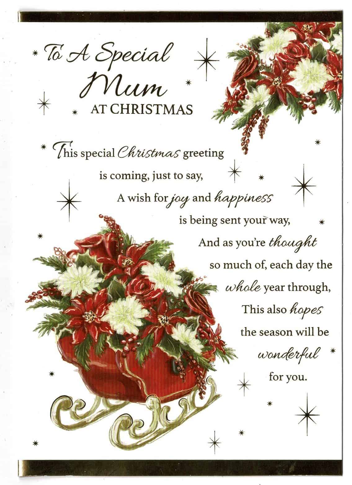 Mum Christmas Card 'To A Special Mum' With A Sentiment Verse' 5054682596936 | eBay