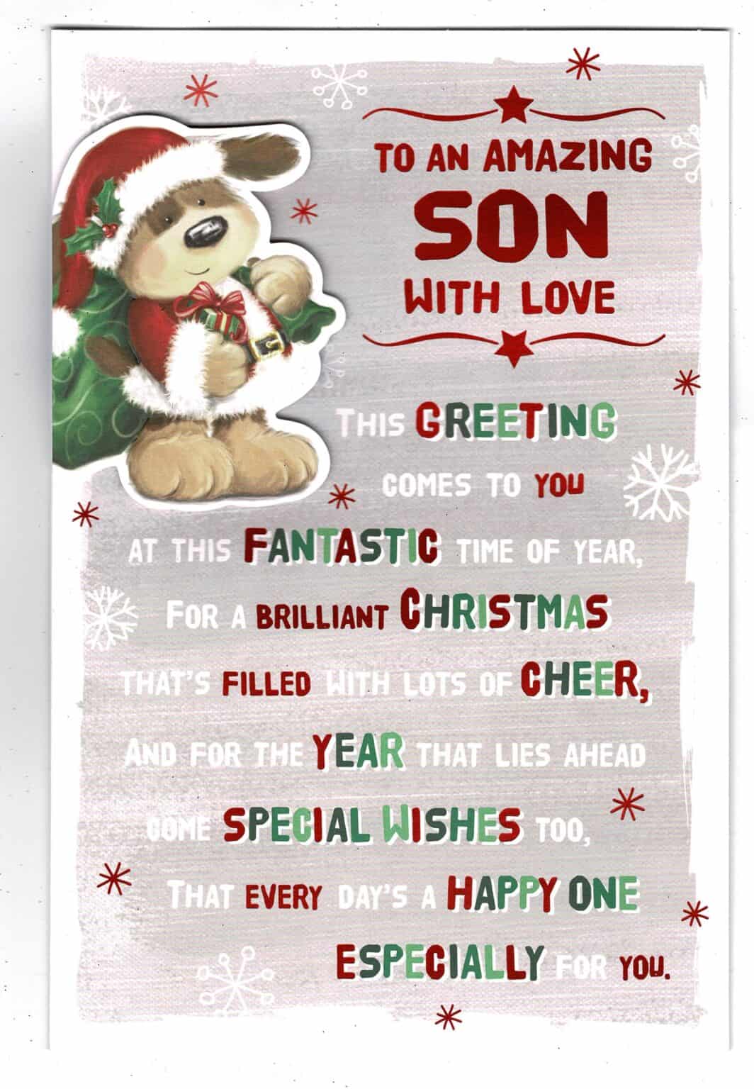 Son Christmas Card ' To An Amazing Son With Love' With Love Gifts & Cards