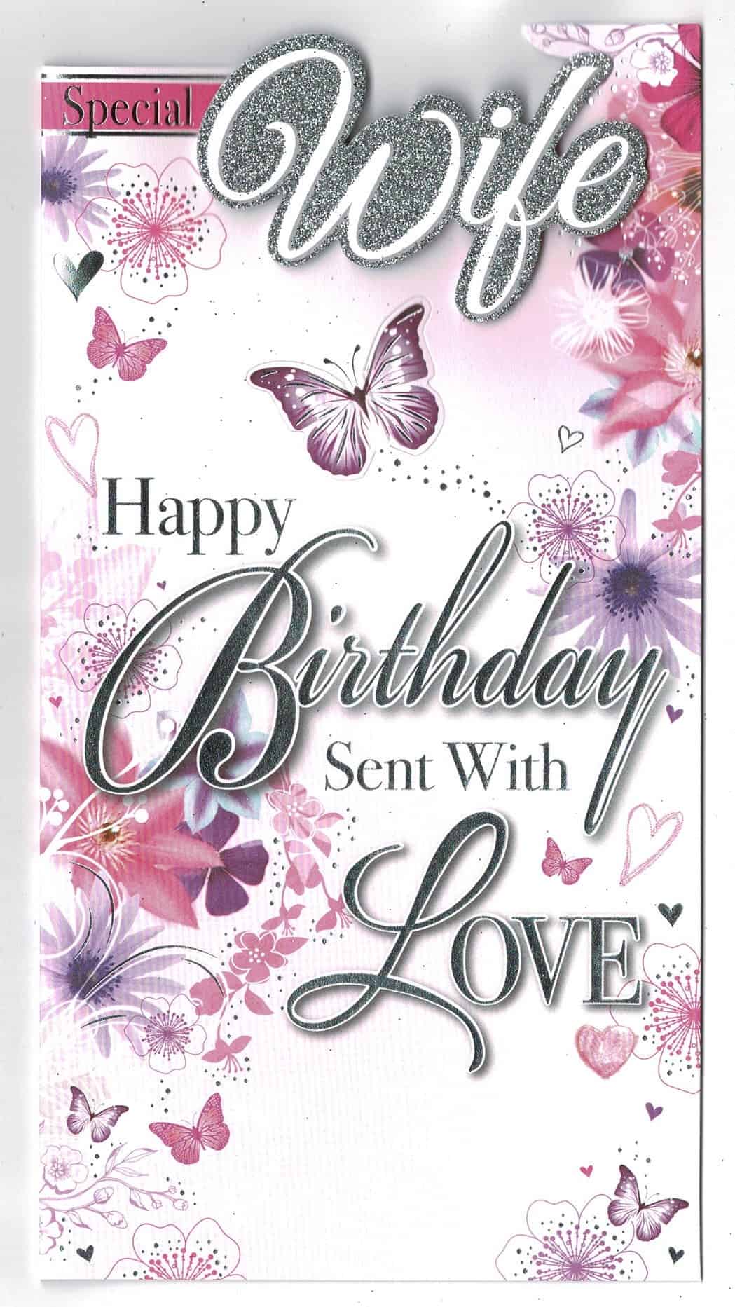 Wife Birthday Card 'Special Wife Happy Birthday' With Love Gifts & Cards