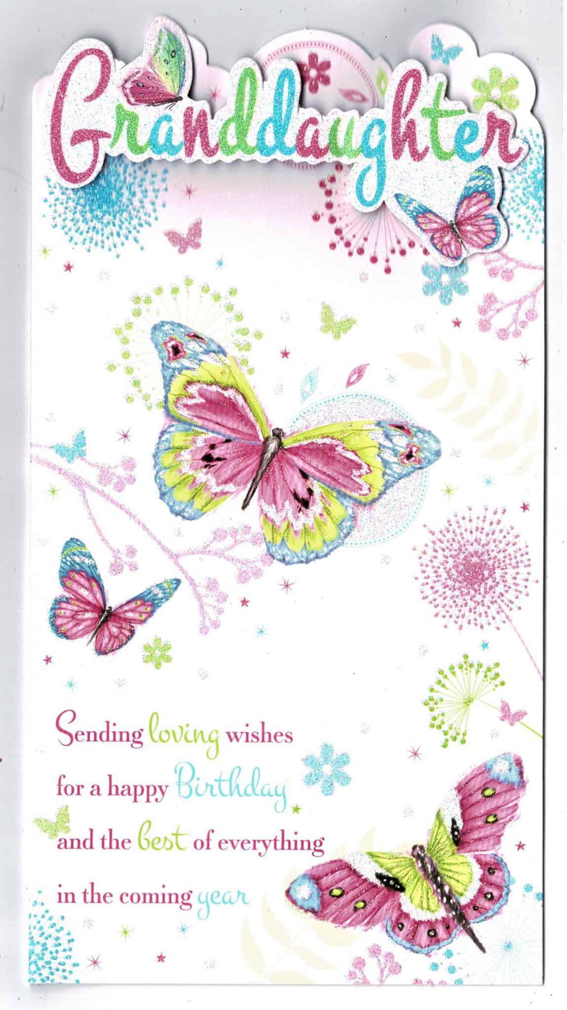 Granddaughter Birthday Card 'Granddaughter Sending Loving Wishes For A