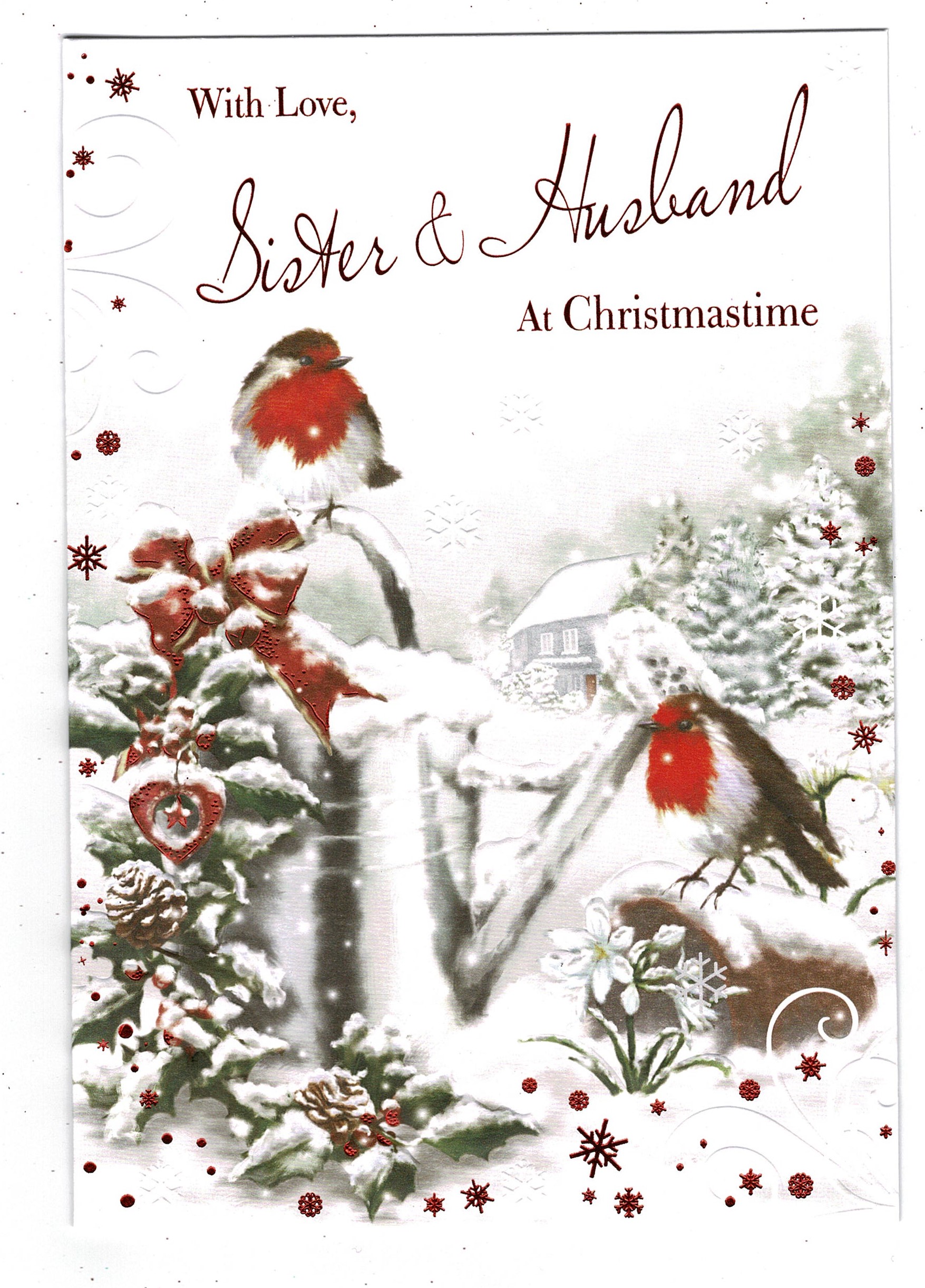 Sister And Husband Christmas Card 'With Love Sister And Husband At Christmast&hellip; | eBay