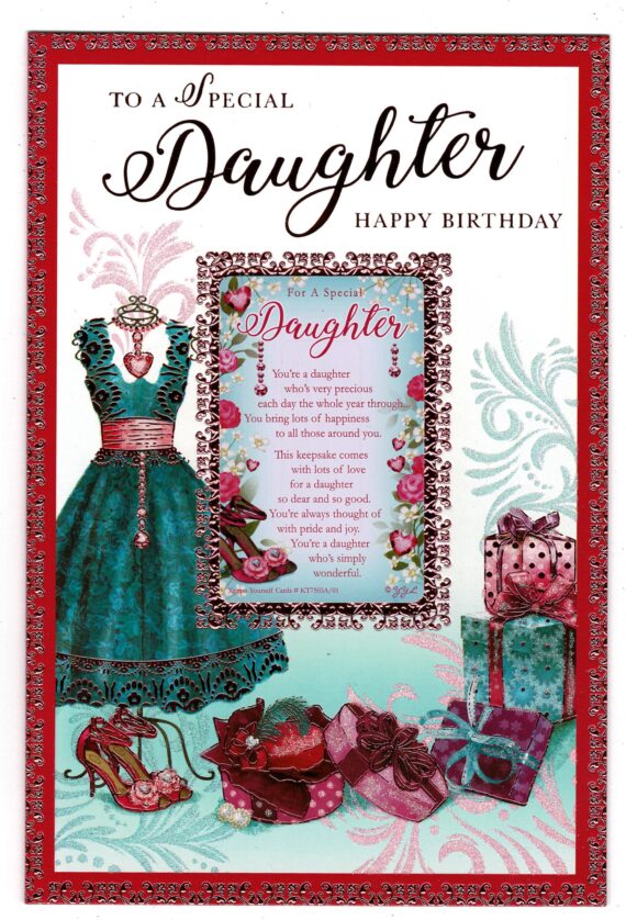 Daughter Birthday Card - Purse Keepsake - Special Daughter - Sentiment ...