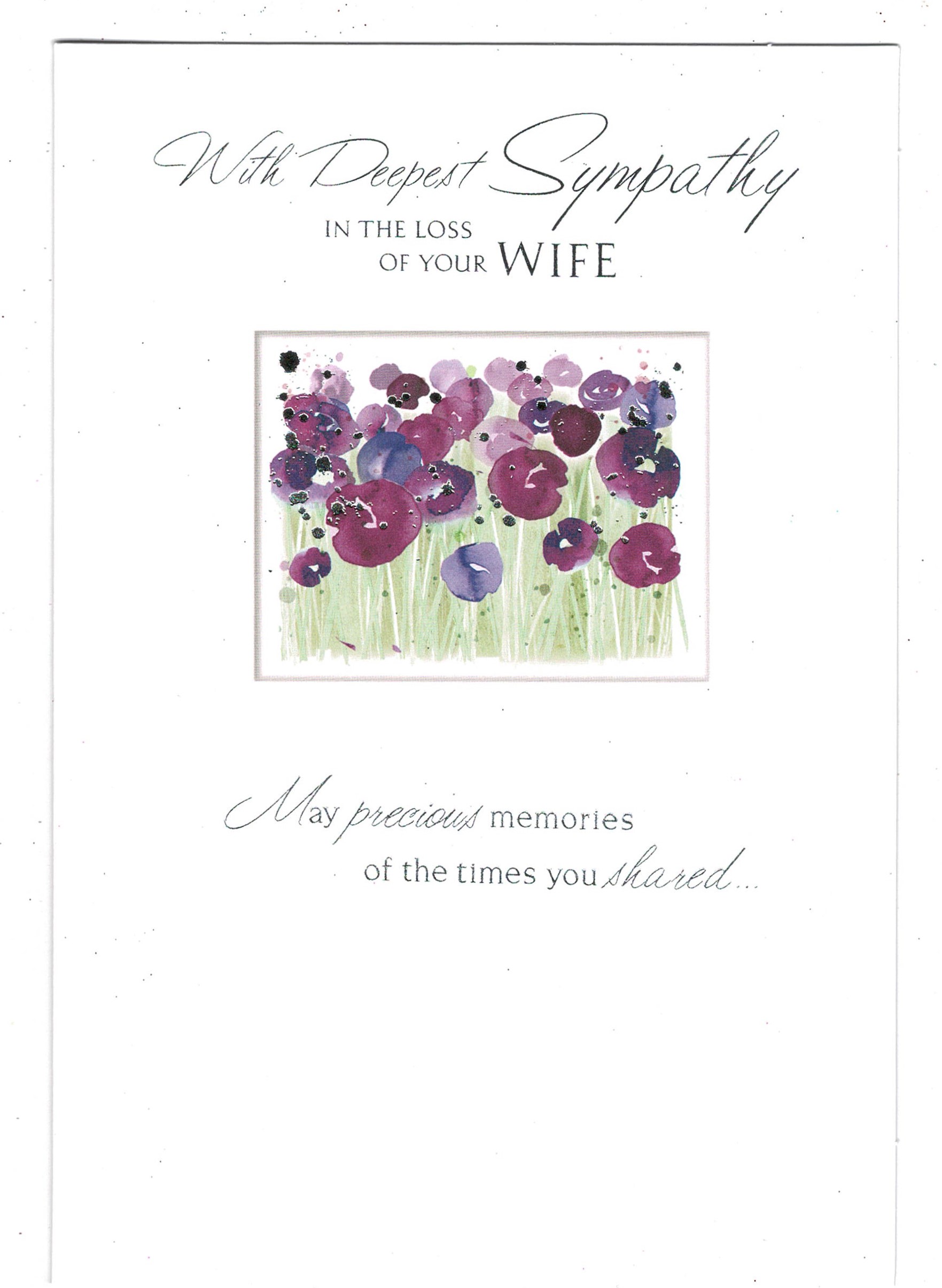 Wife Sympathy Card With Deepest Sympathy In The Loss Of Your Wife