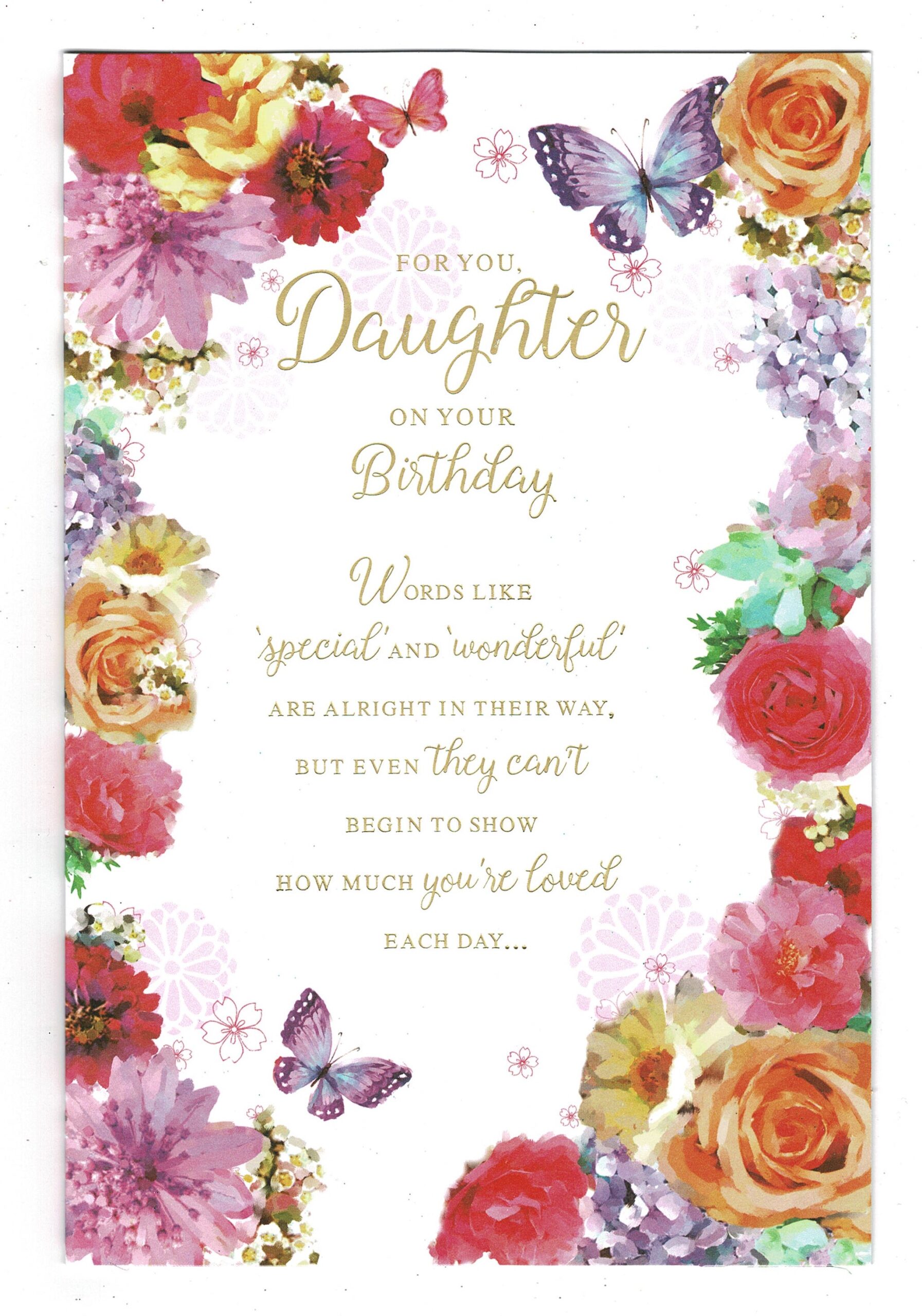 Daughter Birthday Card 'For You Daughter On Your Birthday' - With Love ...