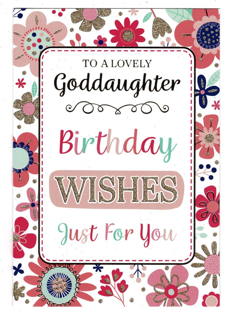 Goddaughter Birthday Card 'to A Lovely Goddaughter Birthday Wishes 