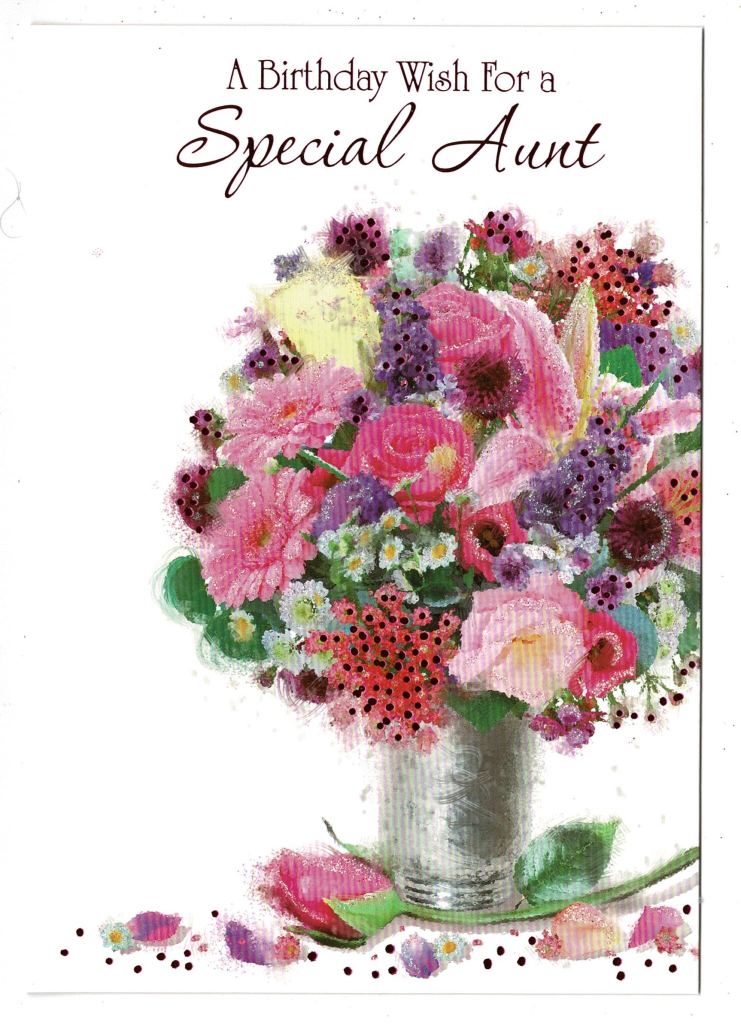 Aunt Birthday Card A Birthday Wish For A Special Aunt With Floral