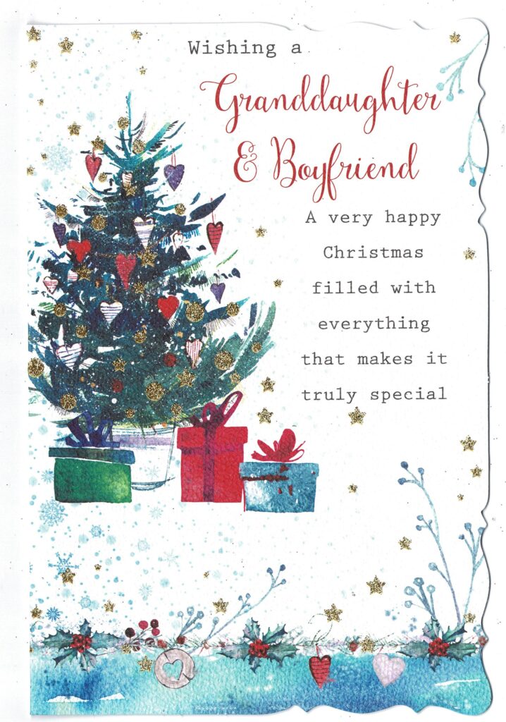 Granddaughter And Boyfriend Christmas Card 'wishing A Granddaughter And 