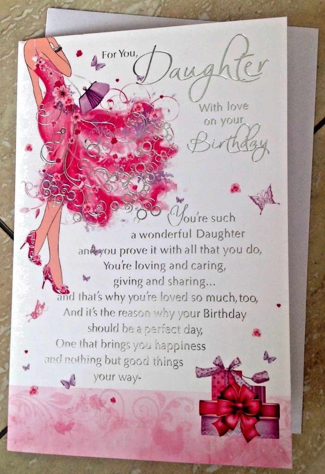 Birthday Cards For Daughter Card Design Template