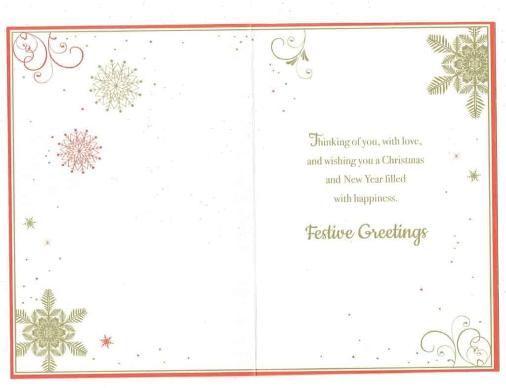 Great Granddaughter Christmas Card With Embossed Sentiment Verse - With
