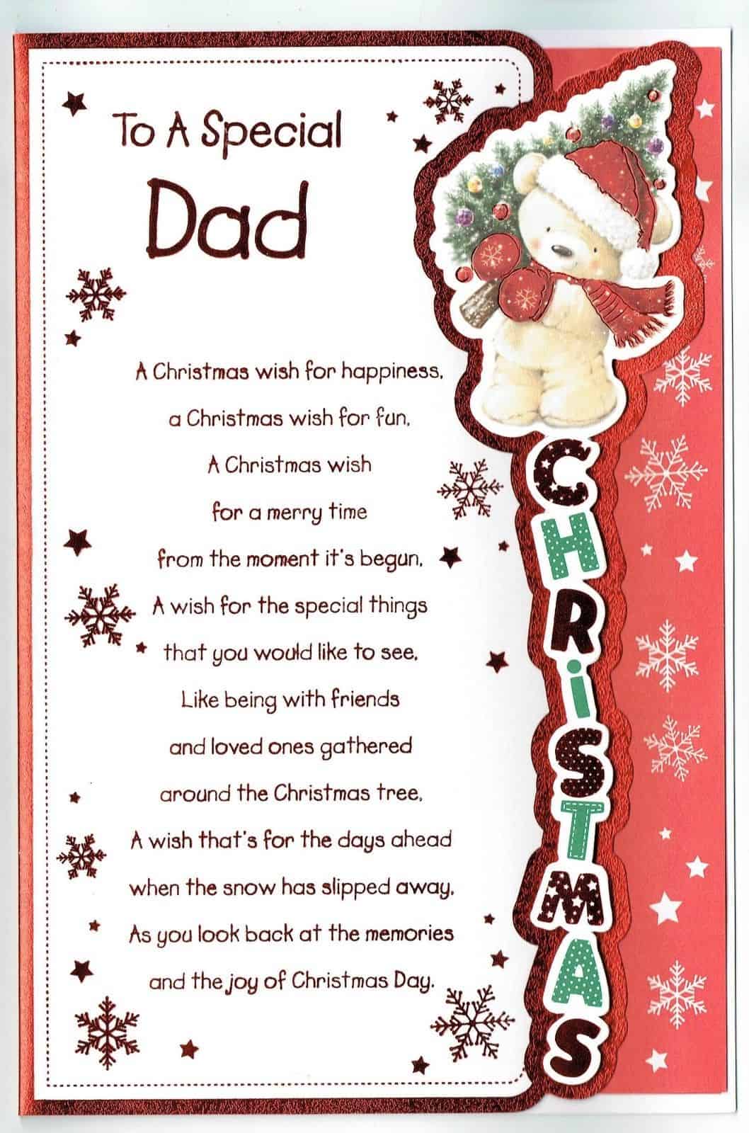 Dad Christmas Card With Sentiment Verse - With Love Gifts & Cards